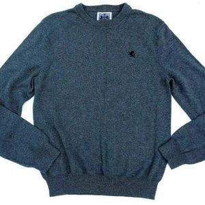 Men's Express Logo Crest Gray Sweater Crew Neck